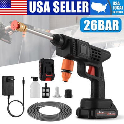 #ad 260W Cordless Electric High Pressure Water Spray Gun Portable Car Washer Cleaner $27.38