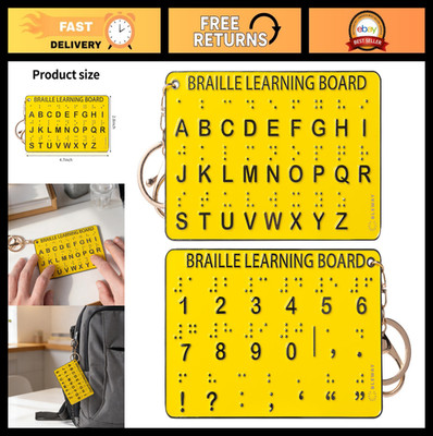 Portable Metal Braille Alphabet Board - Tactile Learning Tool for Visually Impai