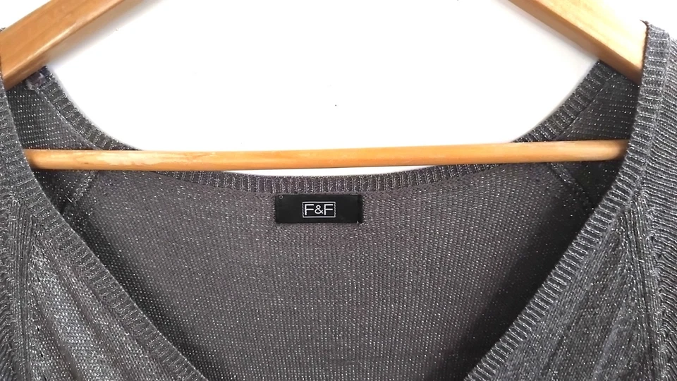 F&F metallic silver glitter knit tunic top size 18 - Image 4 of 4