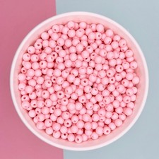 6MM/8MM Cherry Blossom Pink Solid Colored Acrylic Round Ball Beads