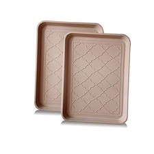 Boot Tray for Entryway Indoor, Pet Food Mat, 16.7 x 12.8 16.7x12.8 INCH Tan