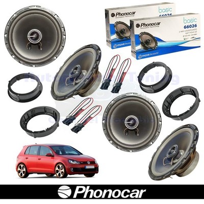 Phonocar 66026 Lautsprecher Vorderseite + Post Koaxial 165mm 60w für VW Golf VI