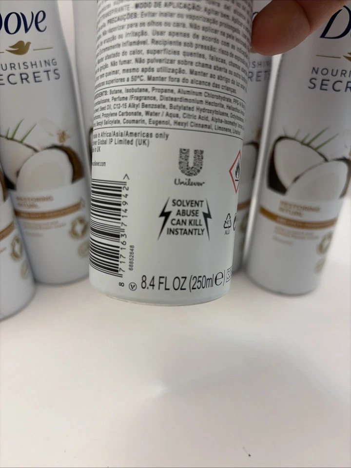 6x Dove Nourishing Secrets Coconut Jasmine Antiperspirant Deodorant Spray 8.4oz - Image 4 of 4