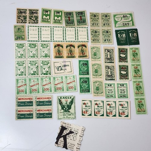 green collection savings stamps 21 brands 58 trading stamps HTF Cinderella K