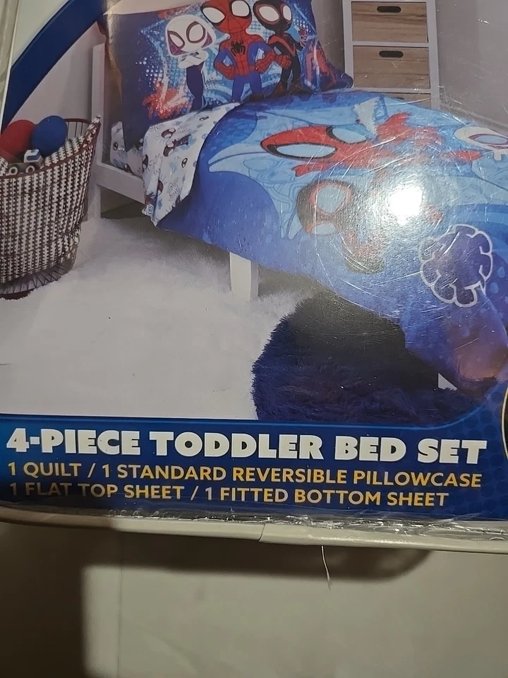 Edredom infantil Spidey And His Amazing Friends 4 peças nova versão conjunto de cama OB - Imagem 3 de 4