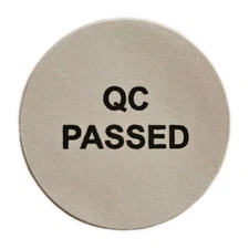 QC Passed Stickers 1 Inch 48 Round White