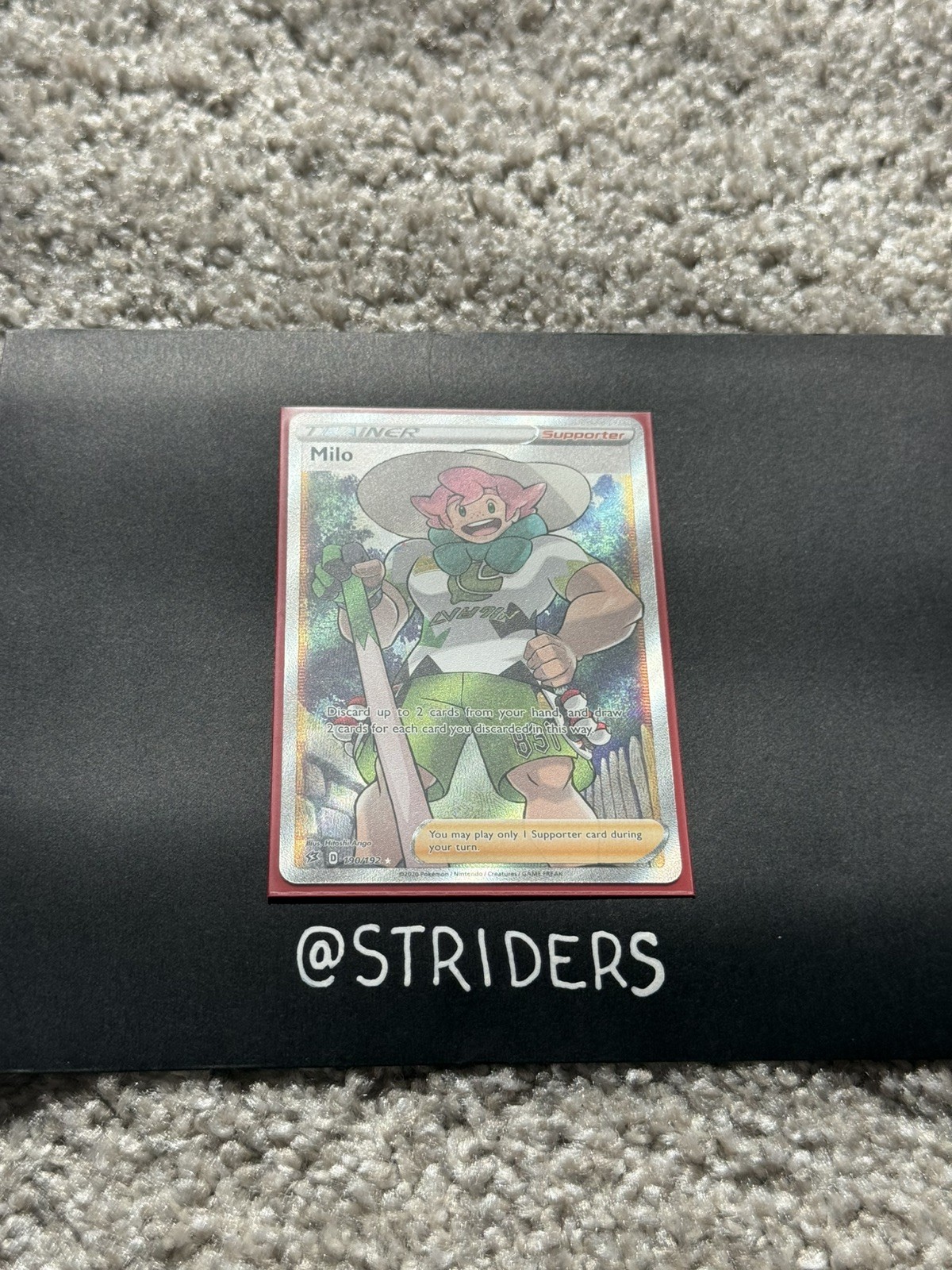 Milo 190/192 Rebel Clash Full Art Ultra Rare Holo Pokemon Card NM