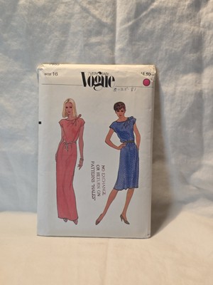Very Easy Vogue Patterns UNCUT #7935 Vintage Misses Dress Size 16