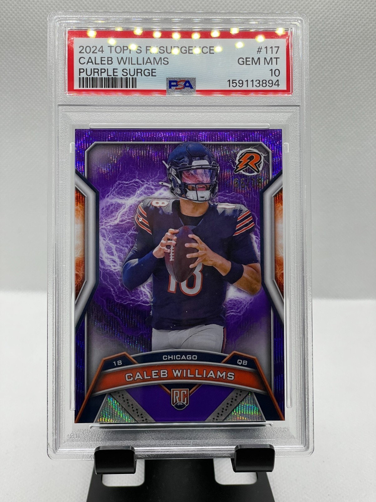 2024 Resurgence Caleb Williams Purple Surge /75 PSA 10