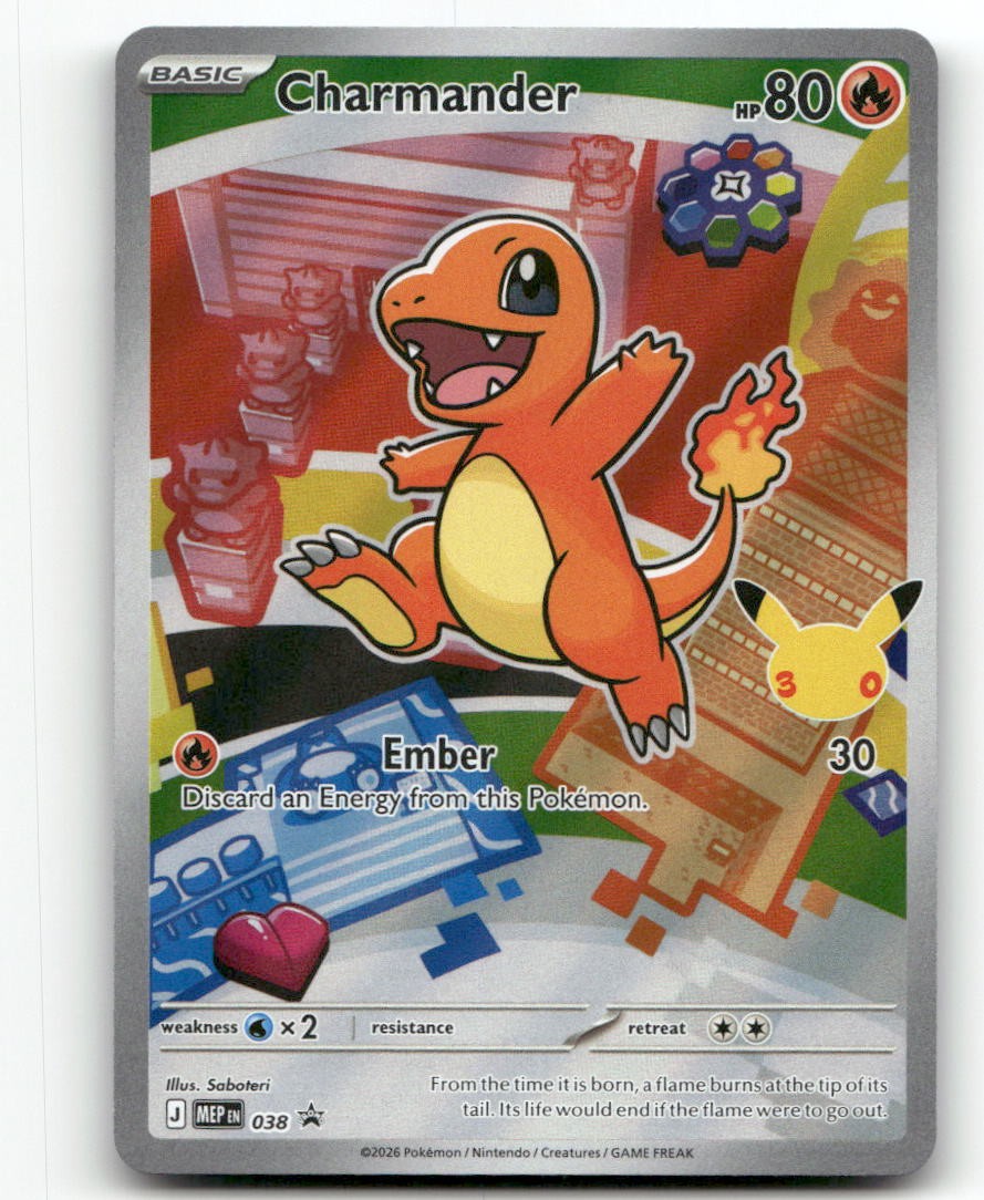 Charmander 038 Holo Promo ME: Mega Evolution Promo Pokemon Near Mint