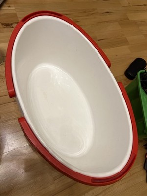 Giostyle Wäscheeimer Oval Weiß Rot Eimer