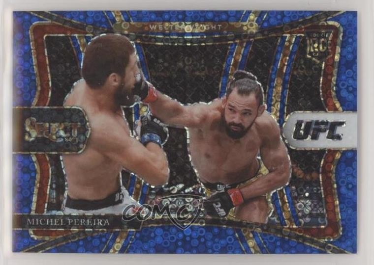 2021 Panini Select UFC Premier Level Blue Disco Prizm 95/99 Michel Pereira 2q0