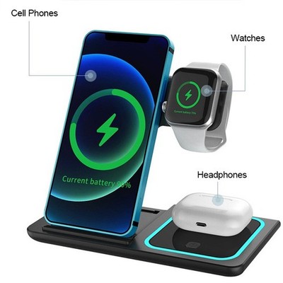 3 In 1 Wireless Fast Charge For Samsung iPhone Apple Watch AirPods Android Phone