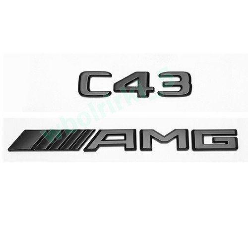 ALMVIS C43 AMG Emblem Aufkleber - Chrom Schwarz Kofferraum Abzeichen
