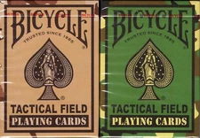 Tactical Field v2 2 Deck Set Green & Brown Bicycle Playing Cards Poker Size USPC