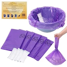Commode Liners with Super Absorbent pad 60 Liners. Instantly convert human wa...