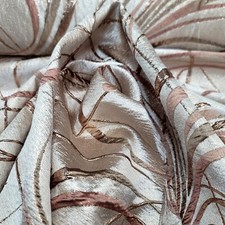 Fabric Sold by The yard Brocade Swirl Royalty Metallic Rose Gold Beige Jacquard