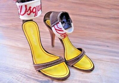 DSQUARED High Heels SZ EUR 35 US 5 Peek A Toe Shoes Leather DSQUARED High Heels SZ EUR 35 US 5 Peek A Toe Shoes Leather