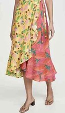 Farm Rio Women Garden Mix Wrap Skirt Size L NWT