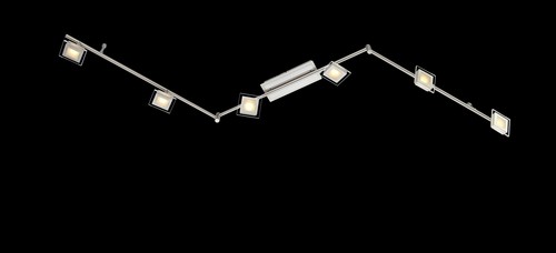 LED Deckenleuchte Spotleiste Cholet Nickel Matt 6flg. 1800lm Strahler 180x14,5cm - Bild 3 von 5