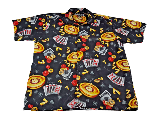 Club Shirt Mens XL Steve & Barrys Casino Poker Roulette Chips Loungewear Lounge