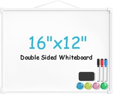 Double-Sided Dry Erase Board for Wall, 16"X12" Hanging Whiteboard, Small Dry Era
