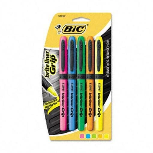 Bic highlighter, Line liter, pocket, chisel tip, assorted colors (070330312579)