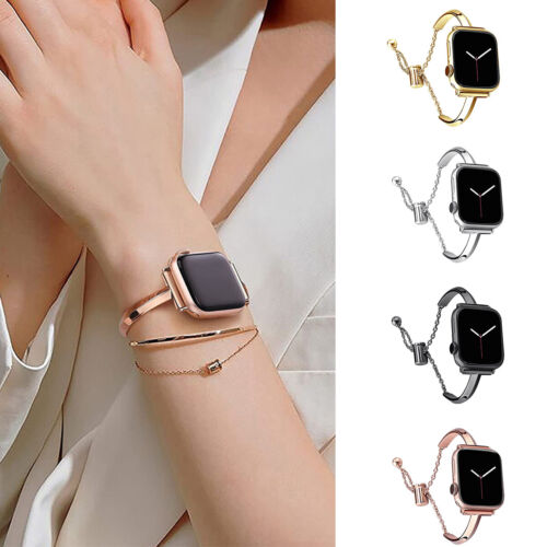 Bracelet en métal inoxydable pour bracelet Apple Watch iWatch Series SE 9 8 7 6 - Photo 1/17