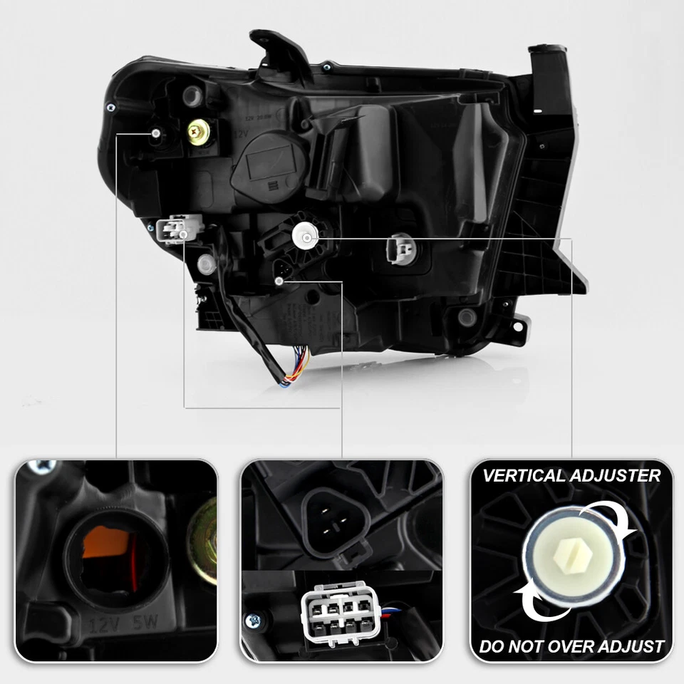 Faros delanteros izquierda+derecha LED DRL LED negros para Toyota Tundra 2018-2021 Foto 4 de 4