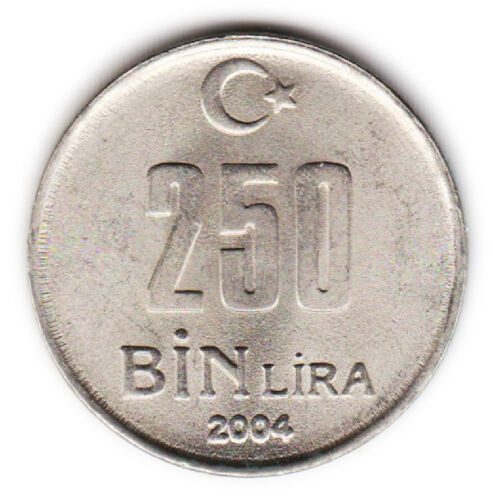 250 LIRA 2004 TURQUIE / TURKEY [SUP / XF] - Afbeelding 1 van 2