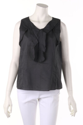 MARNI Blouse Top Volants Frills D 42 grey shades NEW#5158