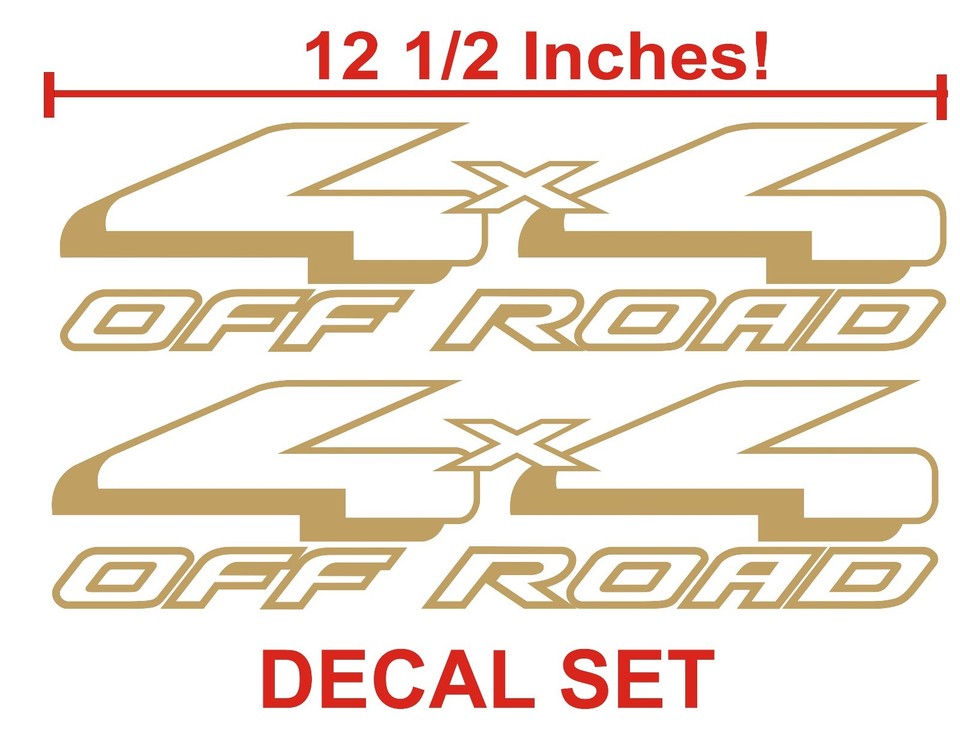 Metallic Gold 4x4 Truck Bed Decal Set For Ford F-250 F-150 Ranger Super Duty | Vinyl Stickers