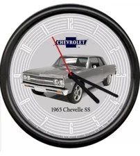 Licensed 1965 Chevy Chevelle Gray Chevrolet General Motors Sign Wall Clock