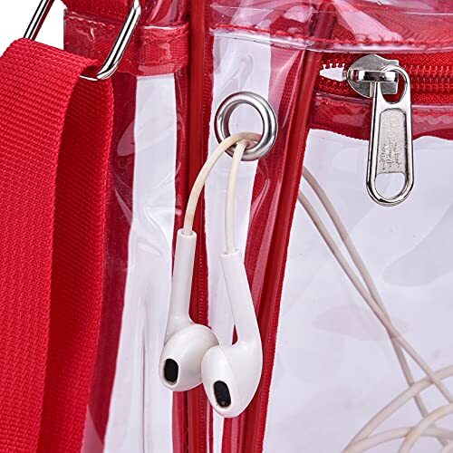 Clear Messenger Bag for Work & Business Travel for Men & Women,Stadium Red - Picture 7 of 7