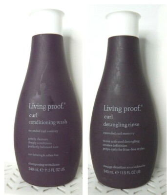 2pc Combo Living Proof CURL CONDITIONING WASH & DETANGLING RINSE 11.5oz 9314