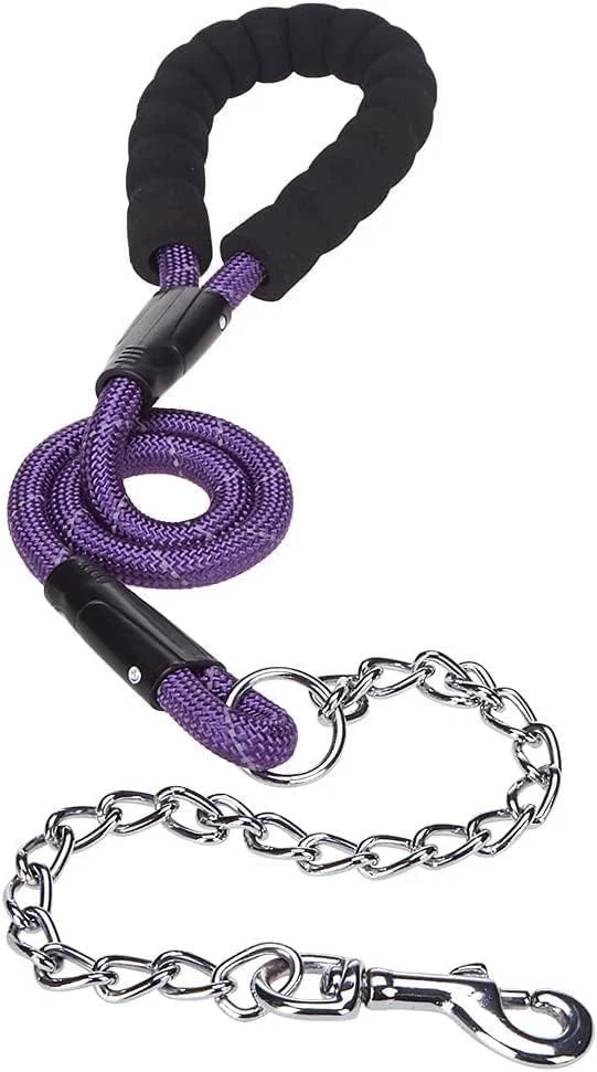 MIHACHI Anti Chew Dog Lead - Heavy Duty Rope Dog Leash with No Bite Chain  and No | eBay