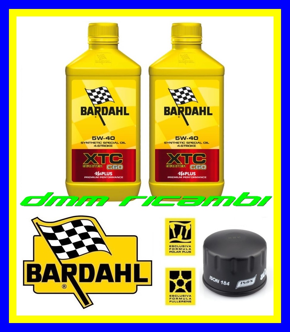 Kit Tagliando PIAGGIO BEVERLY 500 i.e. 04>05 Olio BARDAHL XTC C60 5W40 2004 2005