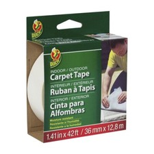 Duck Brand 286373 Indoor/Outdoor Carpet Tape, 1.41 Inch x 42 Feet, White