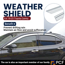 Window Visor Sun Rain Guard Vent Shade cover For Toyota Camry 2018-2023 Chrome