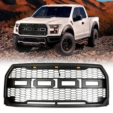 For 2015 2016 2017 Ford F150 F-150 Grill Raptor Style Front Bumper Grille w/ LED