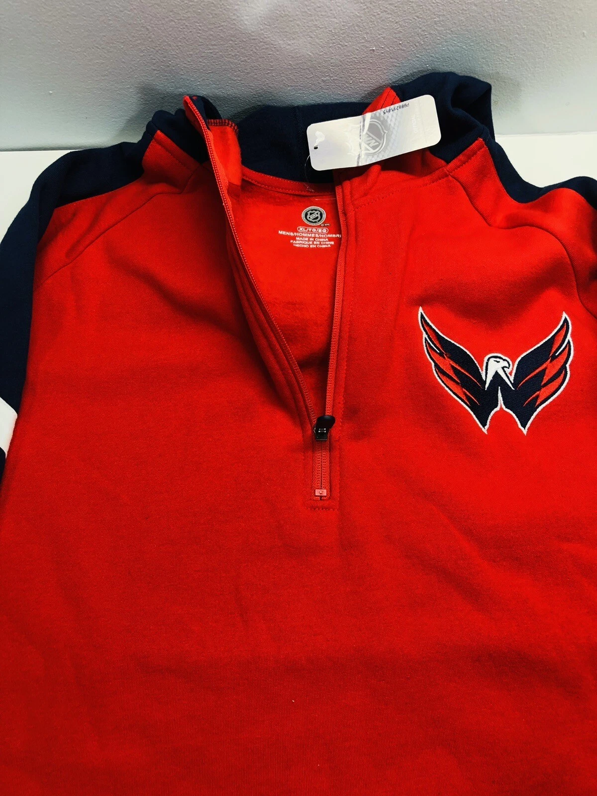 VETEMENTS Felpa con cappuccio Washington Capitals 1 4 cerniera uomo XL NHL abbigliamento con licenza hockey