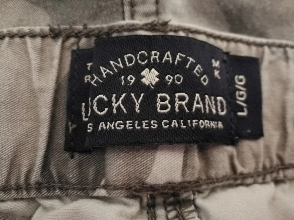 Shorts masculinos Lucky Brand camuflagem carga chino cáqui bolsos cordões juvenis - Imagem 4 de 4
