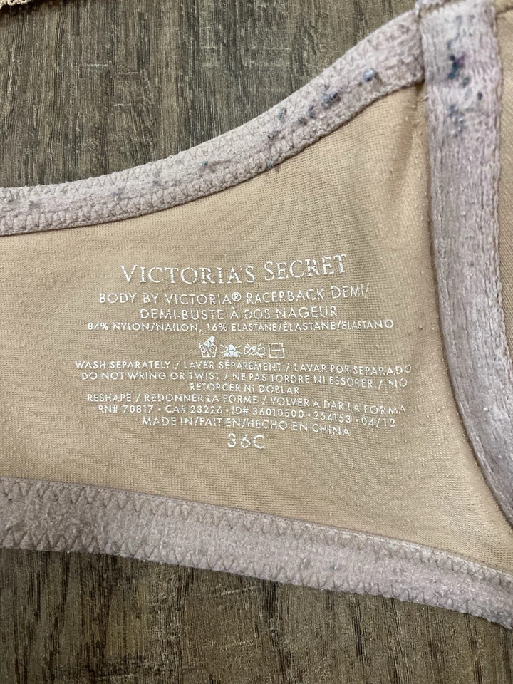 Victoria’s Secret Body By Victoria Racerback Demi Front Close Bra Size 36C - Image 3 of 4