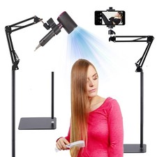 Black 360-Rotate Hands-Free Blow Dryer Floor Stand Adjustable Hair Dryer Holder