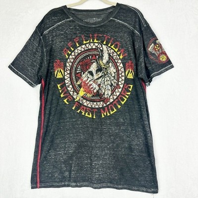 Affliction Lakota Burnout Tee Shirt Size 2XL Live Fast Motors Jessie Pinkman