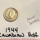 Photo of a 1944 Canada 50 Cents from an eBay listing that sold on Jul 6, 2026