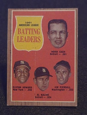 1962 Topps - League Leaders Al Kaline, Elston Howard, Norm Cash #51