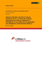 JéRôMe Richter | Clauses D'éLection De Droit Et Clauses D'éLection De For. Le...