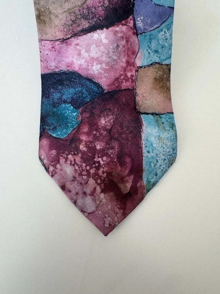 Hardy Amies London  Mens Tie Retro Abstract Pattern - Image 2 of 4