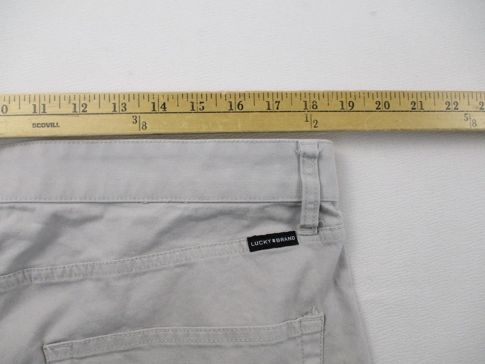Lucky Brand Chino Pants Mens 36 Gray Solid Stretch Straight Leg 36x32 - Image 4 of 4